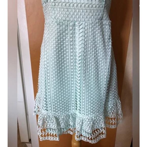 Venus Mint Green Lace Overlay Razorback Casual Summer Short Mini Dress 10 - Picture 7 of 12